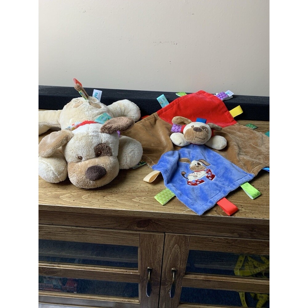 Mary Meyer Taggies Plush Puppy Dog & Lovey Buddy Brown Spots Security